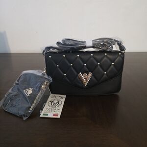 Valentino Orlandi Black Quilted Crossbody Bag